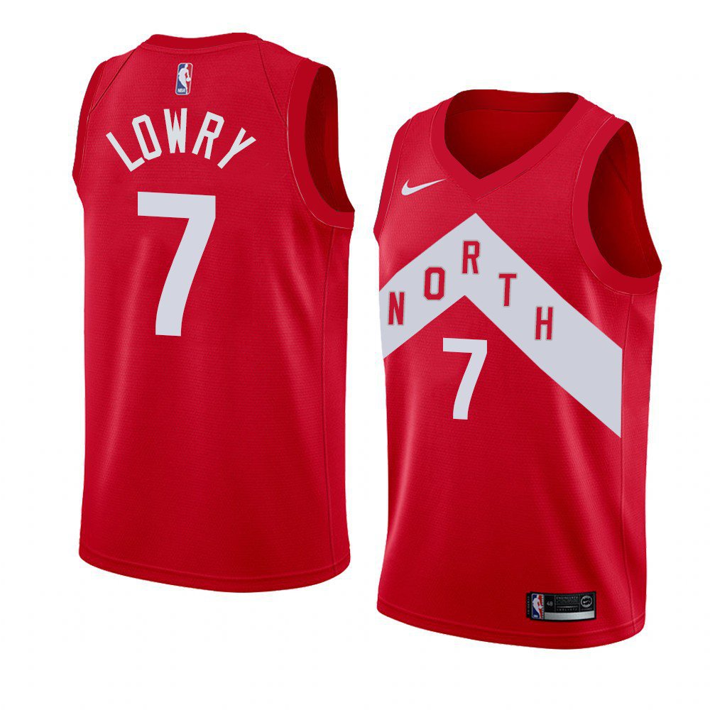 Men's Toronto Raptors #7 Kyle Lowry Red NBA 2018/19 Earned Edition Swingman Stitched Jersey Men's Toronto Raptors #7 Kyle Lowry Red NBA 2018/19 Earned Edition Swingman Stitched Jersey